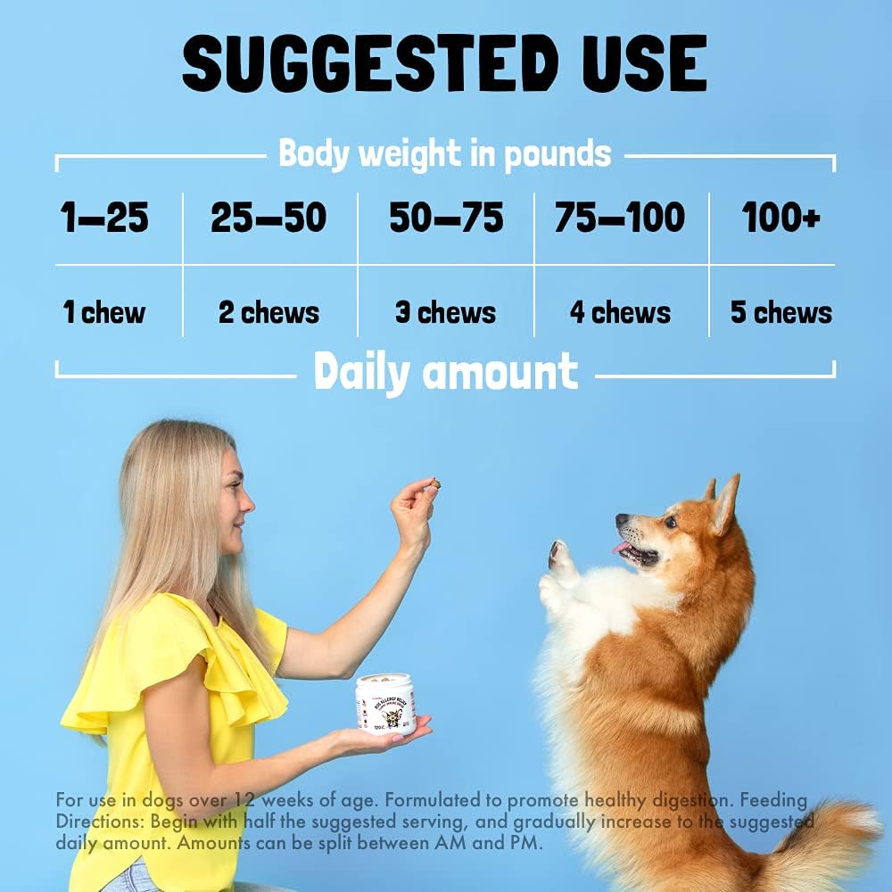 120 Multivitamin Chews for Dogs with Glucosamine, Chondroitin, Probiotics, Digestive Enzymes, and Omegas - Supports Joint, Immune, Skin, and Heart Health