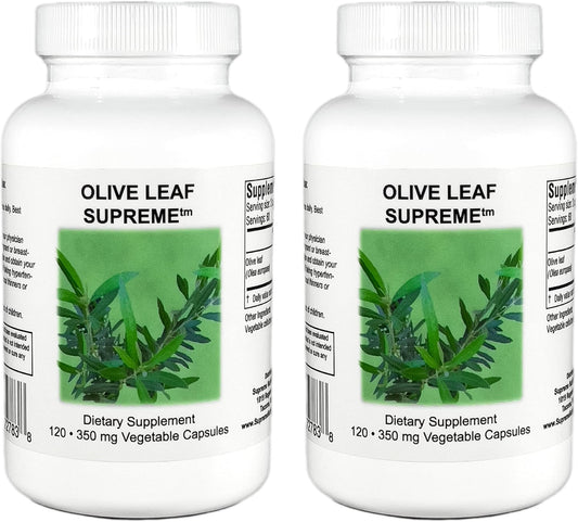 120 Pure Olive Leaf Vegetarian Capsules - Supreme Nutrition Olive Leaf Supreme | Twin Pack