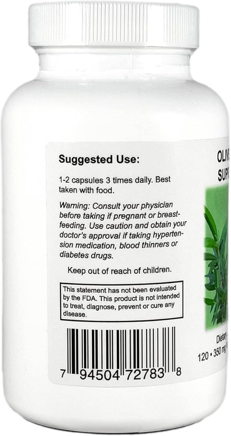 120 Pure Olive Leaf Vegetarian Capsules - Supreme Nutrition Olive Leaf Supreme | Twin Pack