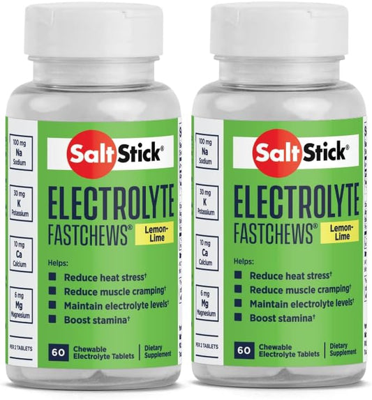 120 SaltStick Fastchews Electrolyte Replacement Tablets Zesty Lemon Lime - 60 Count x 2 Pack