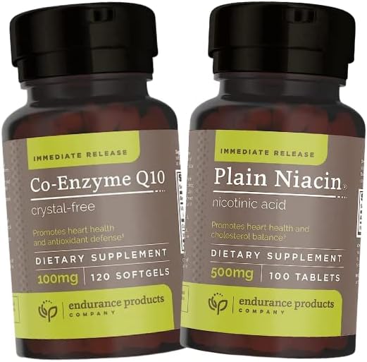 120 Softgels of Endurance Products Co-Enzyme Q10 Crystal-Free with Plain Niacin