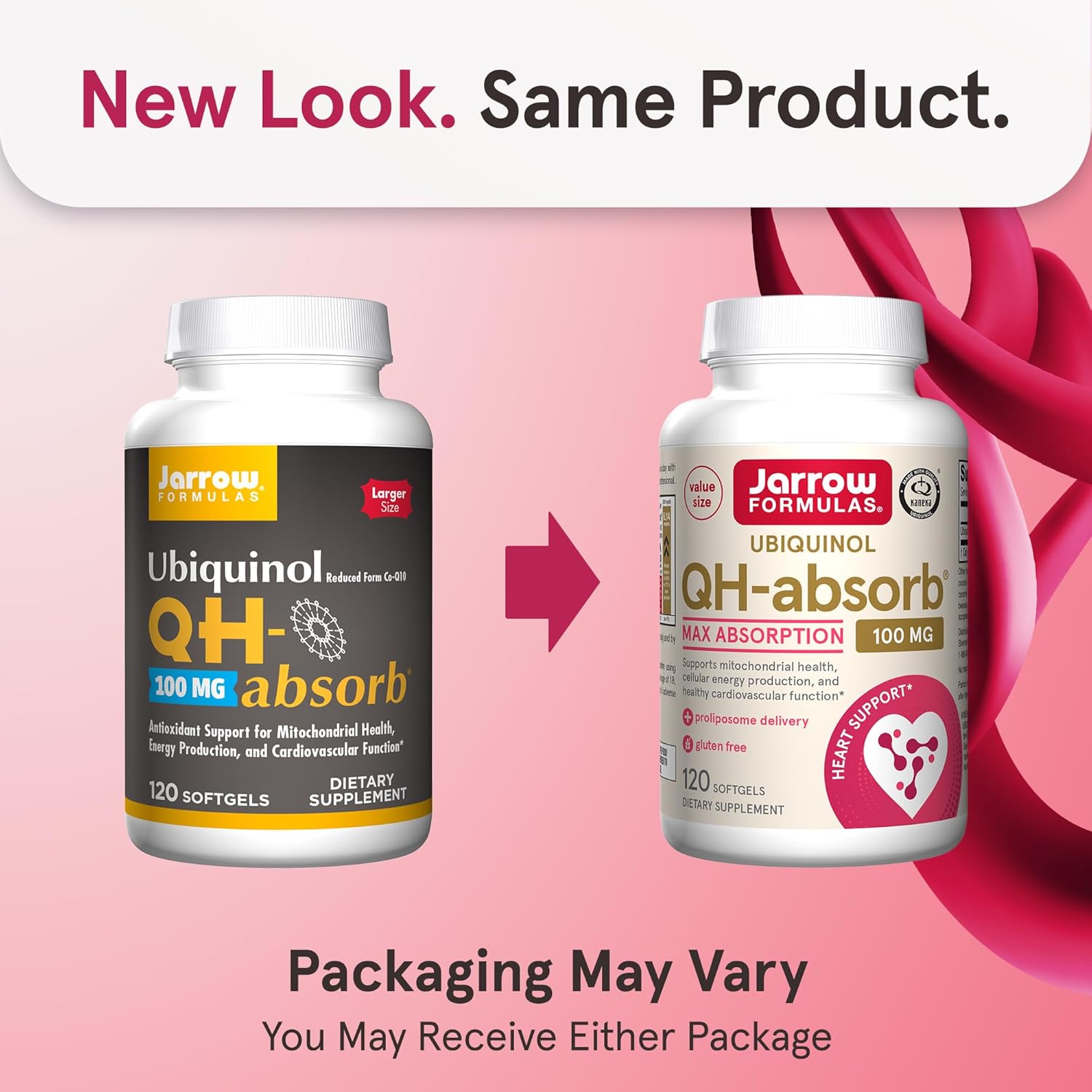 120 Softgels of Jarrow Formulas QH-Absorb Ubiquinol Dietary Supplement, 100 mg, for Cardiovascular Health, 12-Month Supply