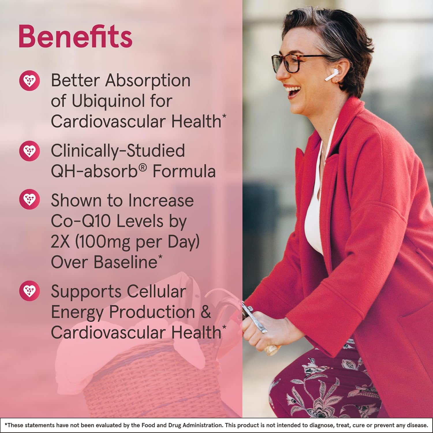 120 Softgels of Jarrow Formulas QH-Absorb Ubiquinol Dietary Supplement, 100 mg, for Cardiovascular Health, 12-Month Supply