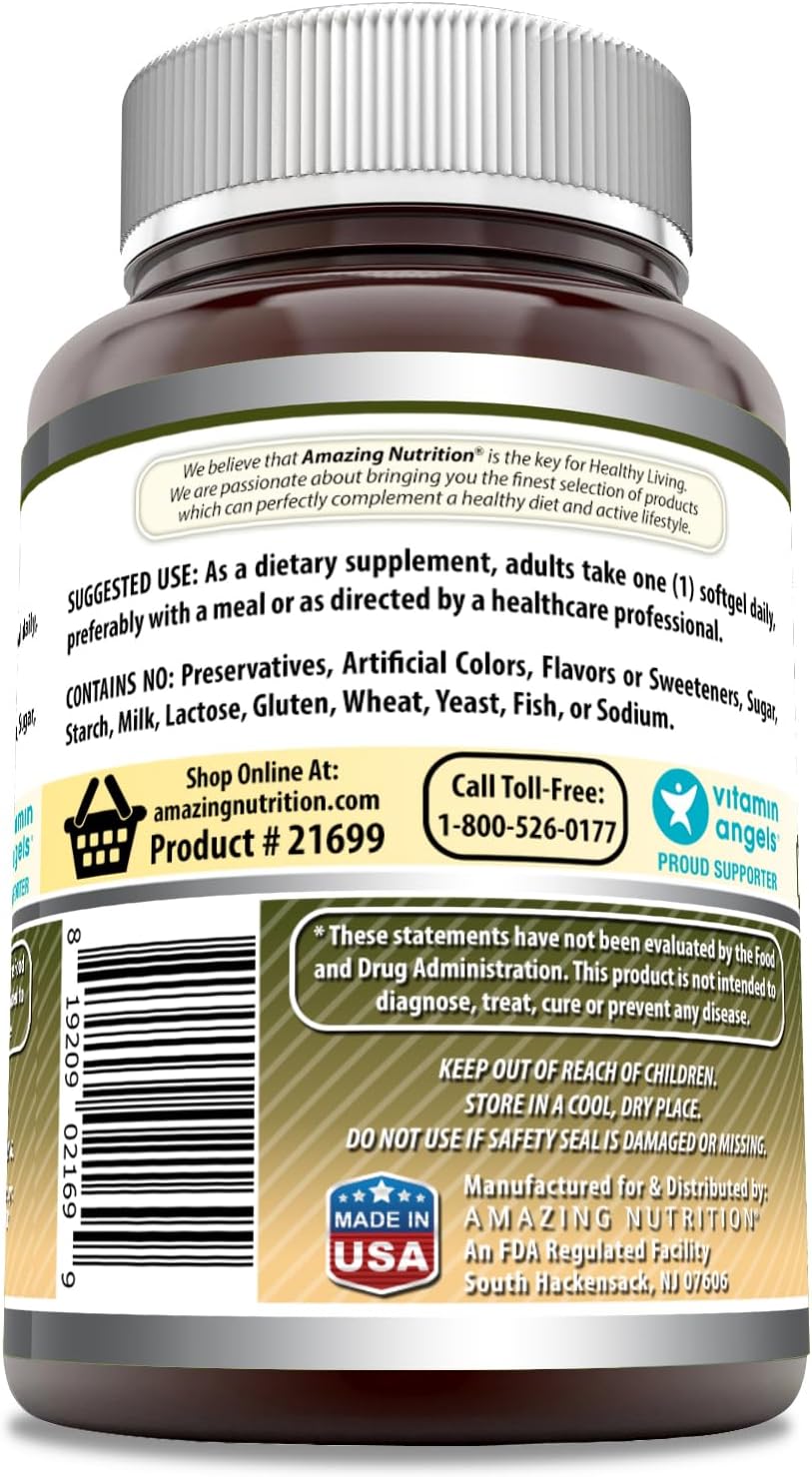 120 Softgels Oregano Oil Supplement with Ginger & Fennel | Non-GMO, Gluten-Free | Made in USA by Amazing Nutrition