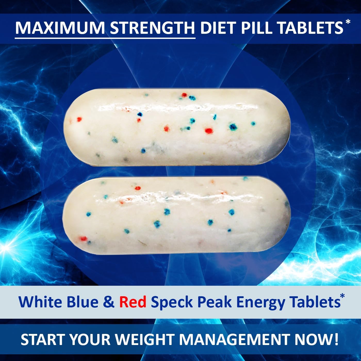 120 Tablets APEX-TX5 Weight Management Supplement - White Blue Red Speck Tablets - Made in USA - Professional Quality
