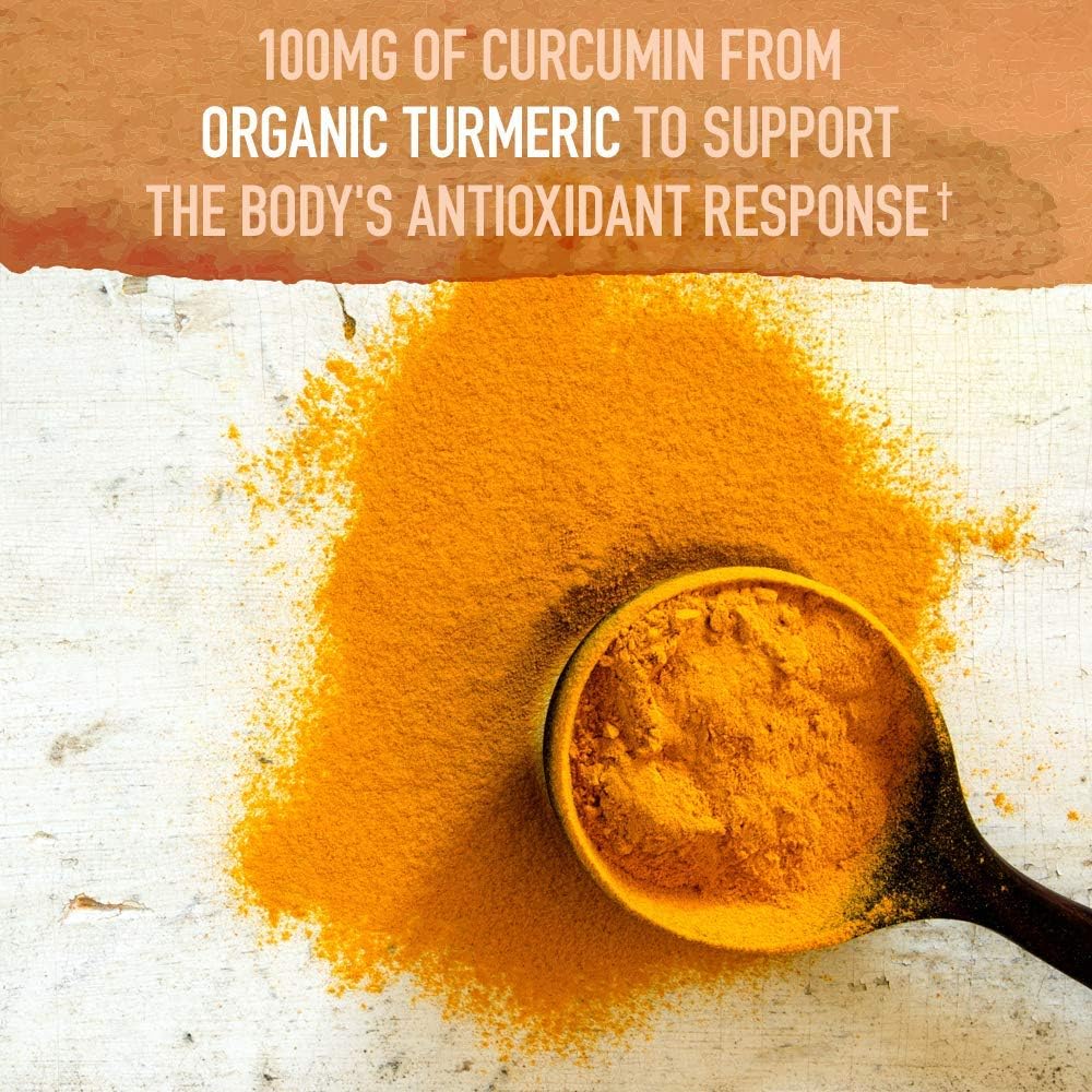 120 Tablets Garden of Life Organics Turmeric Supplement with 100mg Curcumin & Black Pepper - Vegan, Non-GMO, Gluten-Free