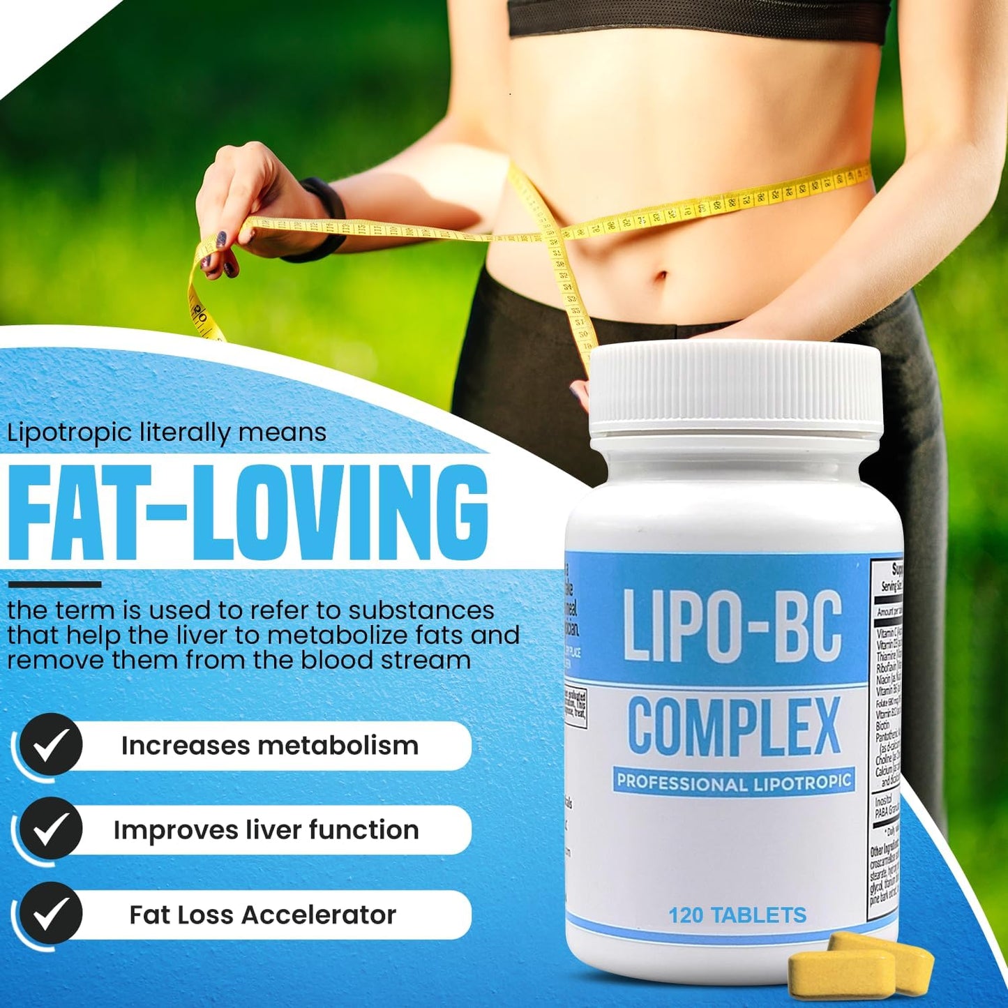 120 Tablets of ES Global Brands Lipotropic B-Complex for Natural Clean Energy and Wellness by Legere Pharmaceuticals