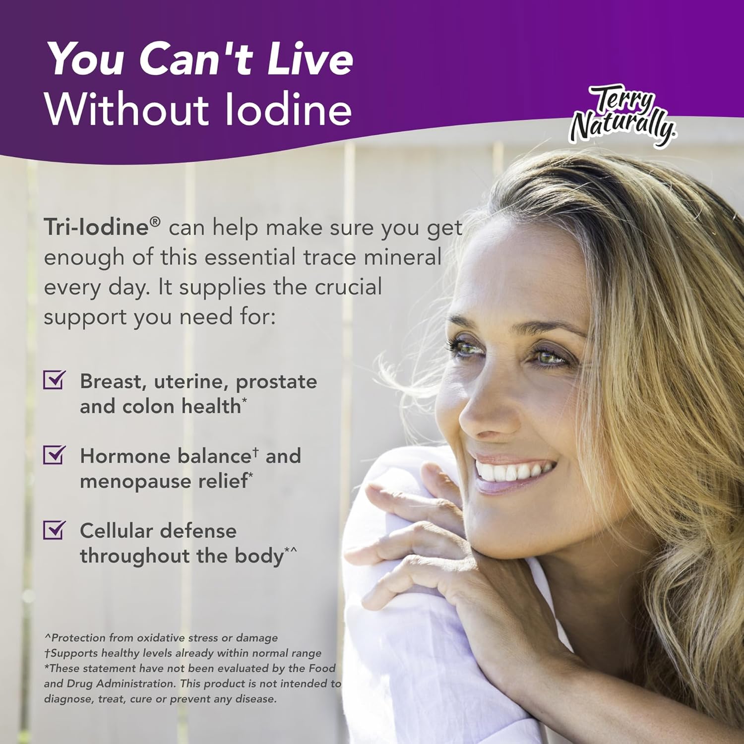 120 Total Servings of Terry Naturally Tri-Iodine 25 mg - 60 Capsules, Pack of 2 - Hormone Balance and Breast & Prostate Health Support - Non-GMO, Vegan, Gluten Free, Kosher