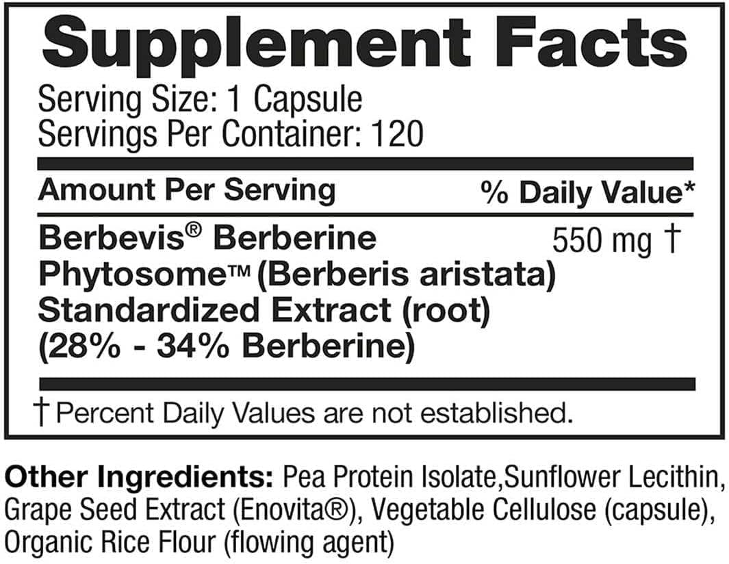 120 Vegan Capsules of Feel Good Superfoods Berberine Phytosome for Improved Wellbeing