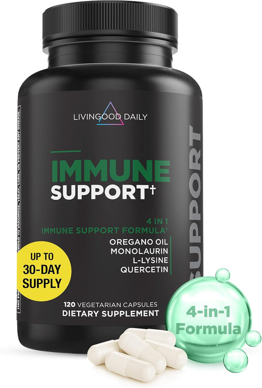 120 Vegetarian Capsules Immune Support Supplement - Gut Health, Intestinal Cleansing, & Antioxidant Immunity - Non-GMO, Vegan, Gluten-Free