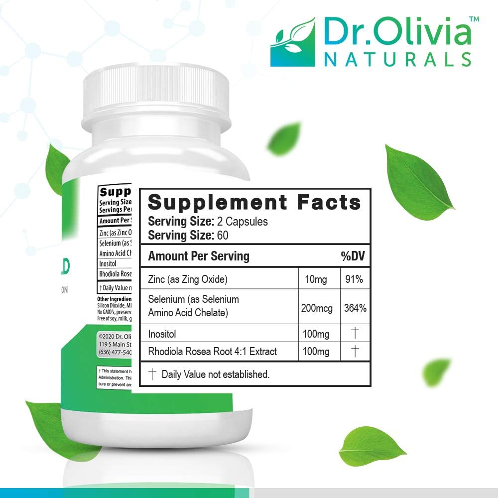 120 Vegetarian Capsules of Dr. Olivia Naturals Thyroid Support Supplement