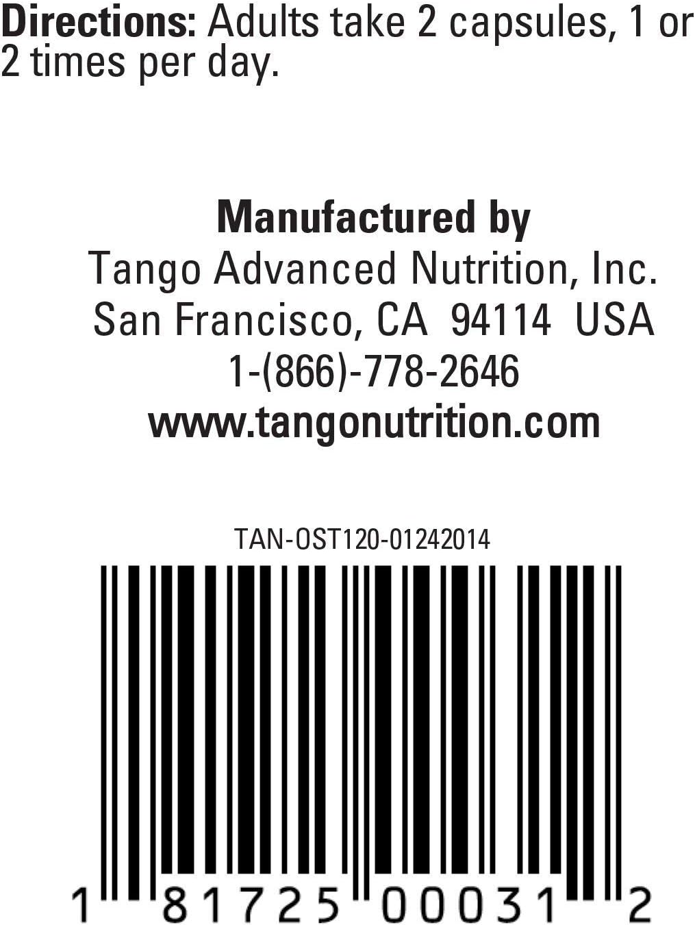 120 Vegetarian Capsules of Tango OsteoPhase Herbal Bone Support Supplement
