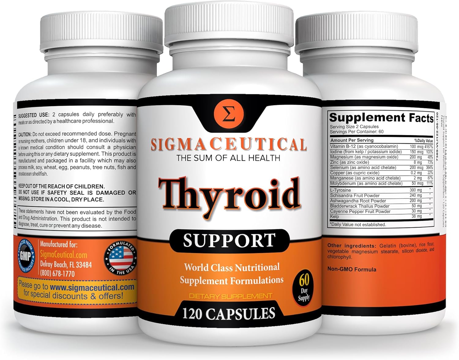 120 Vegetarian Capsules Thyroid Wellness Blend with Zinc, Selenium, Iodine, Ashwagandha, and Kelp for Natural Energy and Metabolism Boost