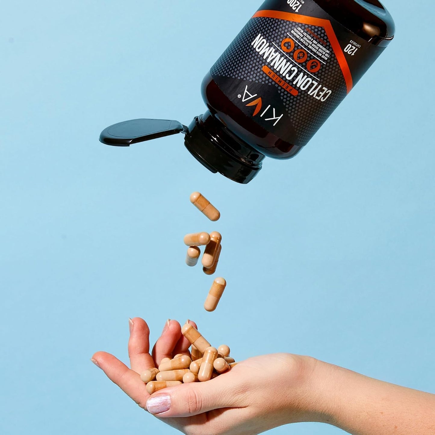 120 Veggie Capsules of KIVA Premium Ceylon Cinnamon Powder - Vegan, Non-GMO, Gluten-Free from Sri Lanka