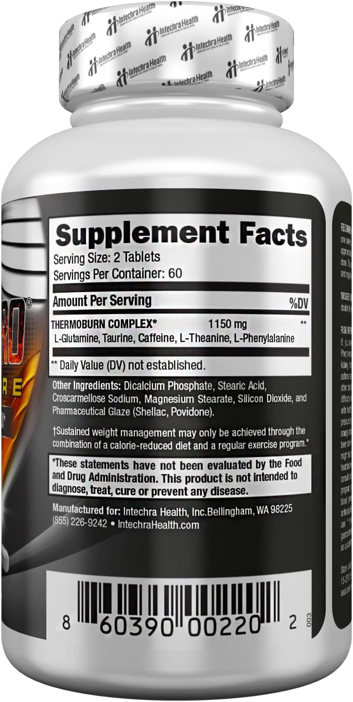 120 White LipoNitro® Thermo-Burn Diet Pills with Nitro Energy Dietary Supplement Made in the USA