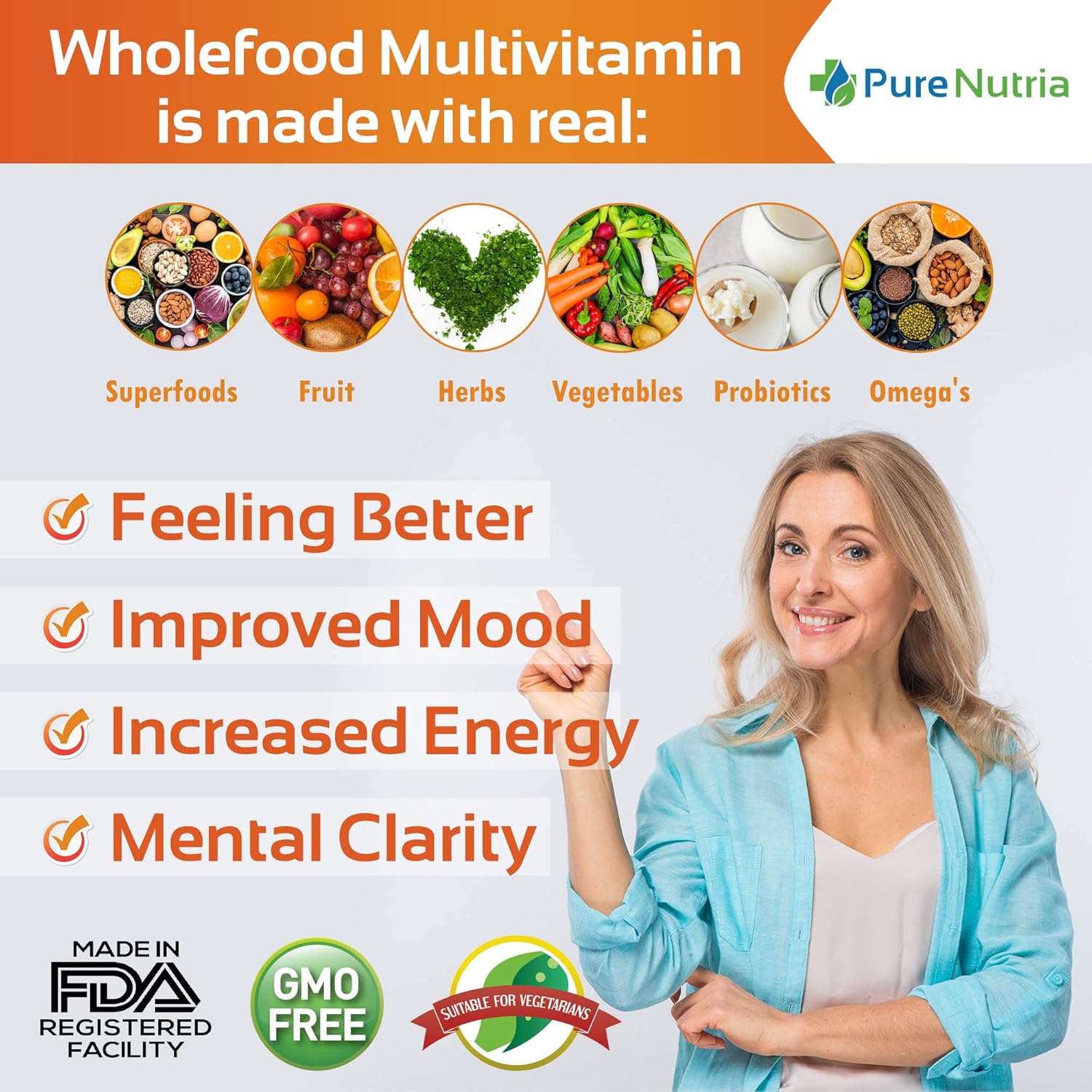 120 Whole Food Multivitamins with Probiotic Enzymes for Men and Women - Rich in WholeFood and Herbal Ingredients - Supports Digestive Health with Powerful Antioxidants