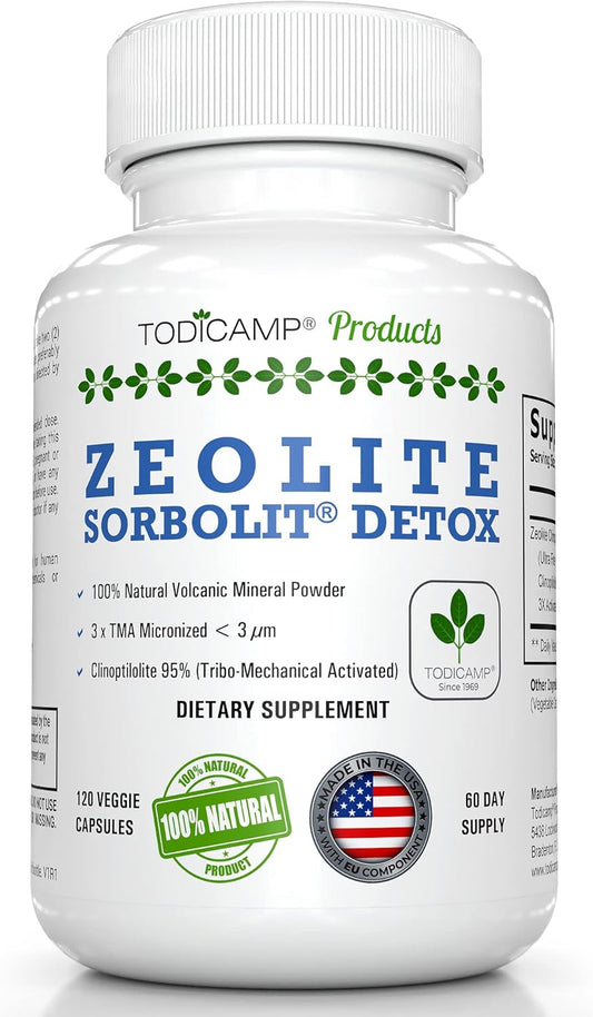 120 Zeolite Capsules for Detox - 2 Month Supply of Clinoptilolite Zeolite Pills - Sorbolit Detox Support