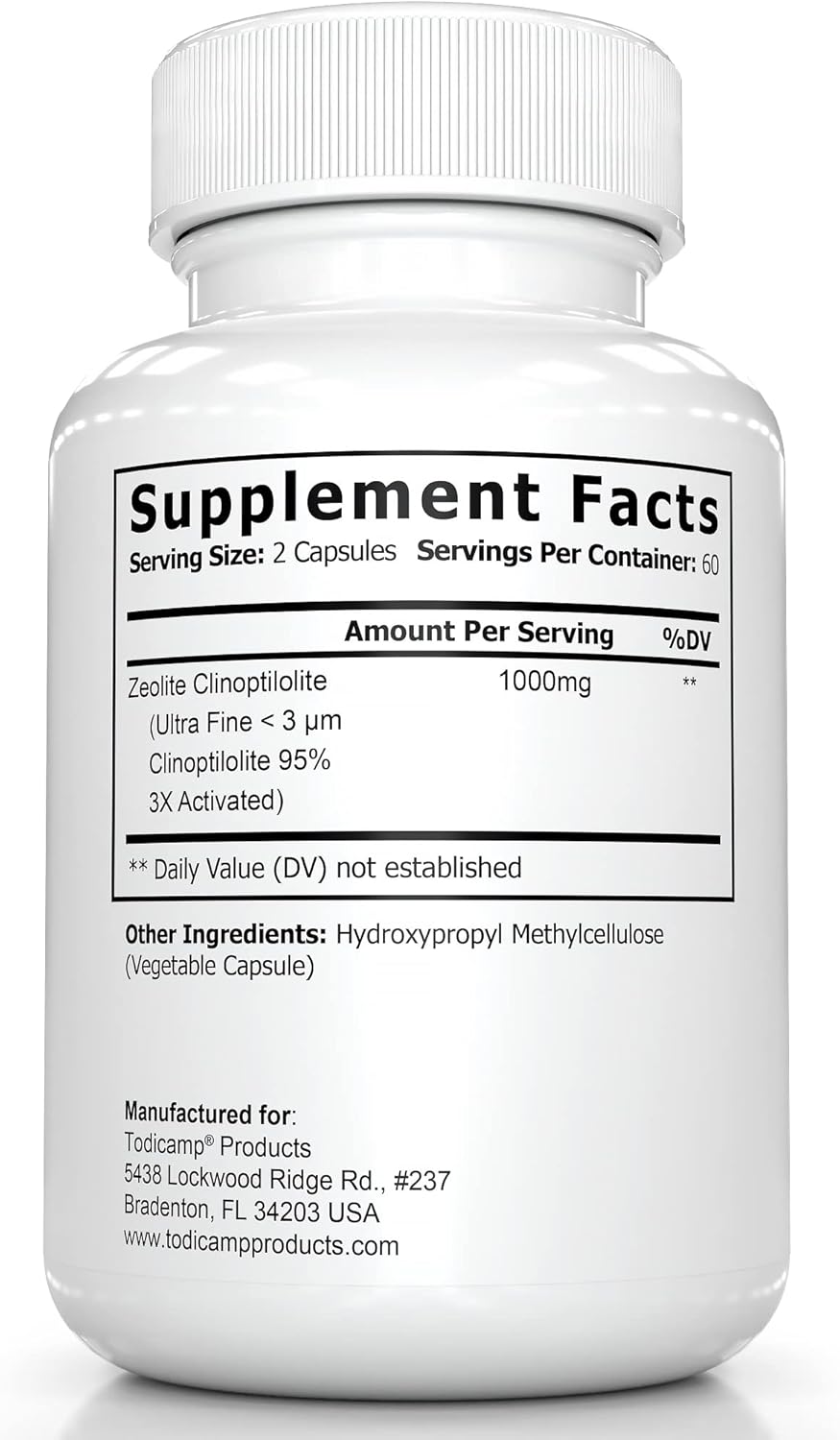 120 Zeolite Capsules for Detox - 2 Month Supply of Clinoptilolite Zeolite Pills - Sorbolit Detox Support