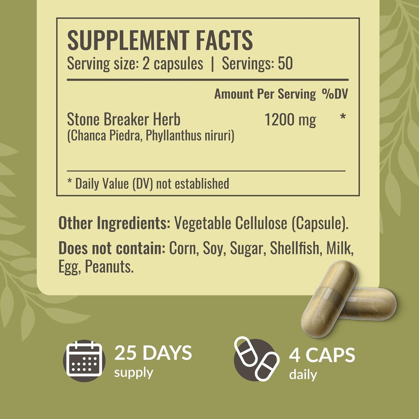 1200 mg Stone Breaker Capsules & Potassium Iodine Gummies Bundle - Vegan & Non-GMO - HERBAMAMA Stone Breaker and Iodine Kit - 2 Pack