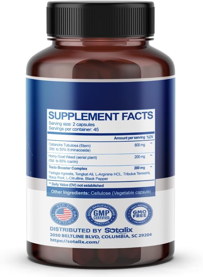 12,000MG Cistanche Tubulosa Supplement with Horny Goat Weed for Strength and Stamina - Made in the USA