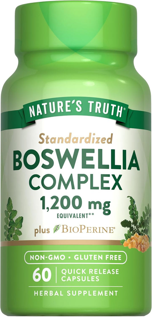 1200mg Boswellia Complex Capsules with BioPerine - Non-GMO & Gluten Free Supplement