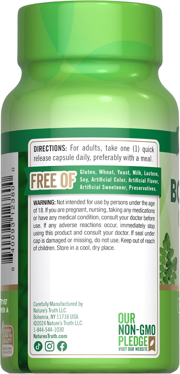 1200mg Boswellia Complex Capsules with BioPerine - Non-GMO & Gluten Free Supplement
