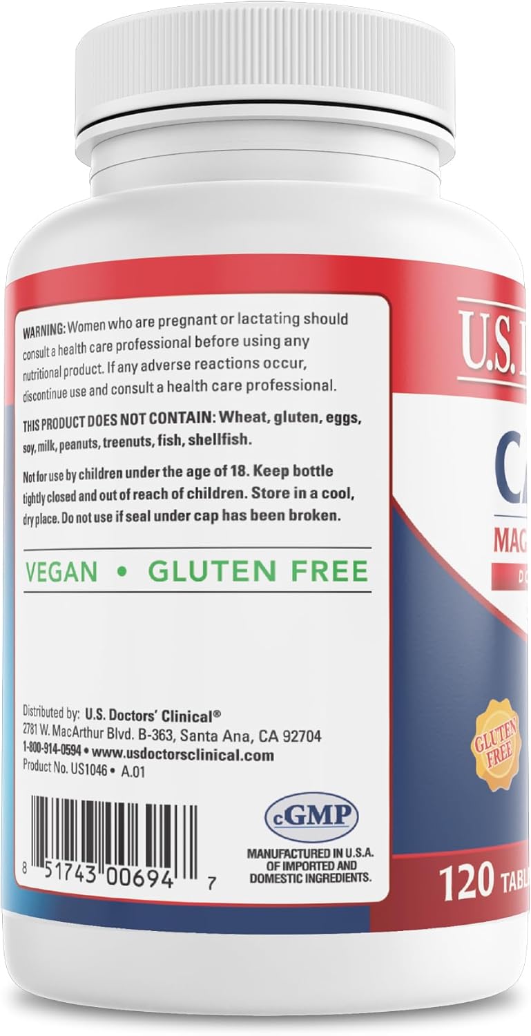 1200mg Calcium Citrate & Carbonate Complex with Magnesium & Vitamin D3 - Vegan, Non-GMO - Bone & Muscle Support - 120 Tablets