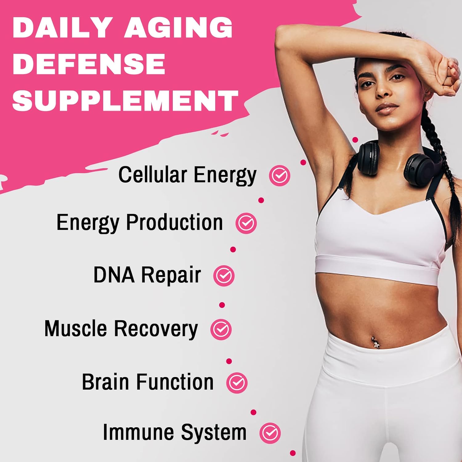 1200mg Liposomal NAD+ Supplement for Enhanced Absorption and Energy Support - 60 Softgels