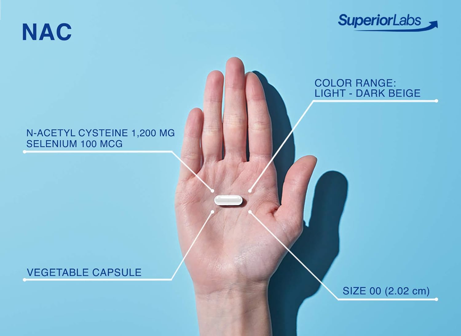 1200mg NAC Dietary Supplement with Selenium - Free Radical Protection & Immune Support - 150 Veg Capsules - Cellular Health Support