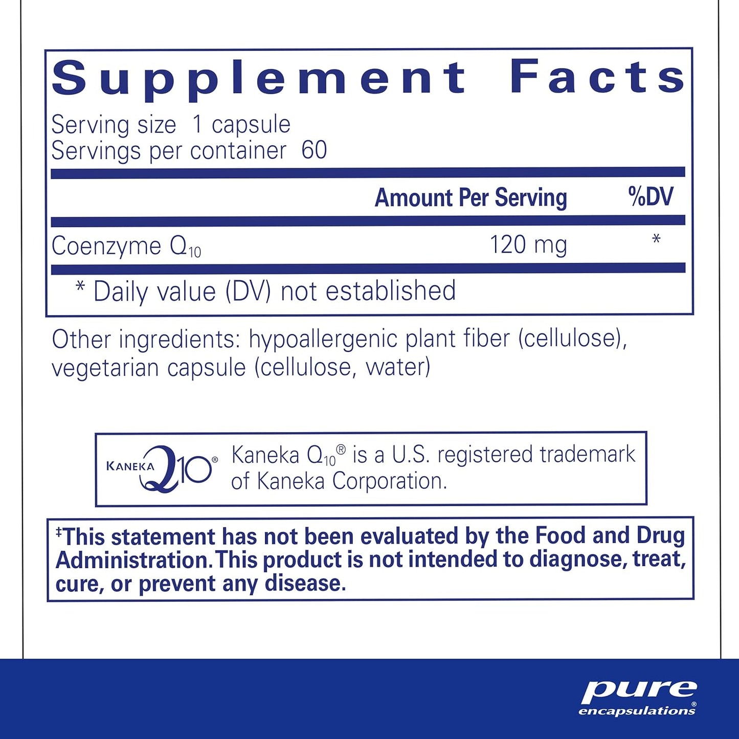 120mg Pure Encapsulations CoQ10 Supplement - Heart Health, Energy, Antioxidants, Brain & Memory Support - Cellular Health, Cognition & Cardiovascular Support - 60 Capsules