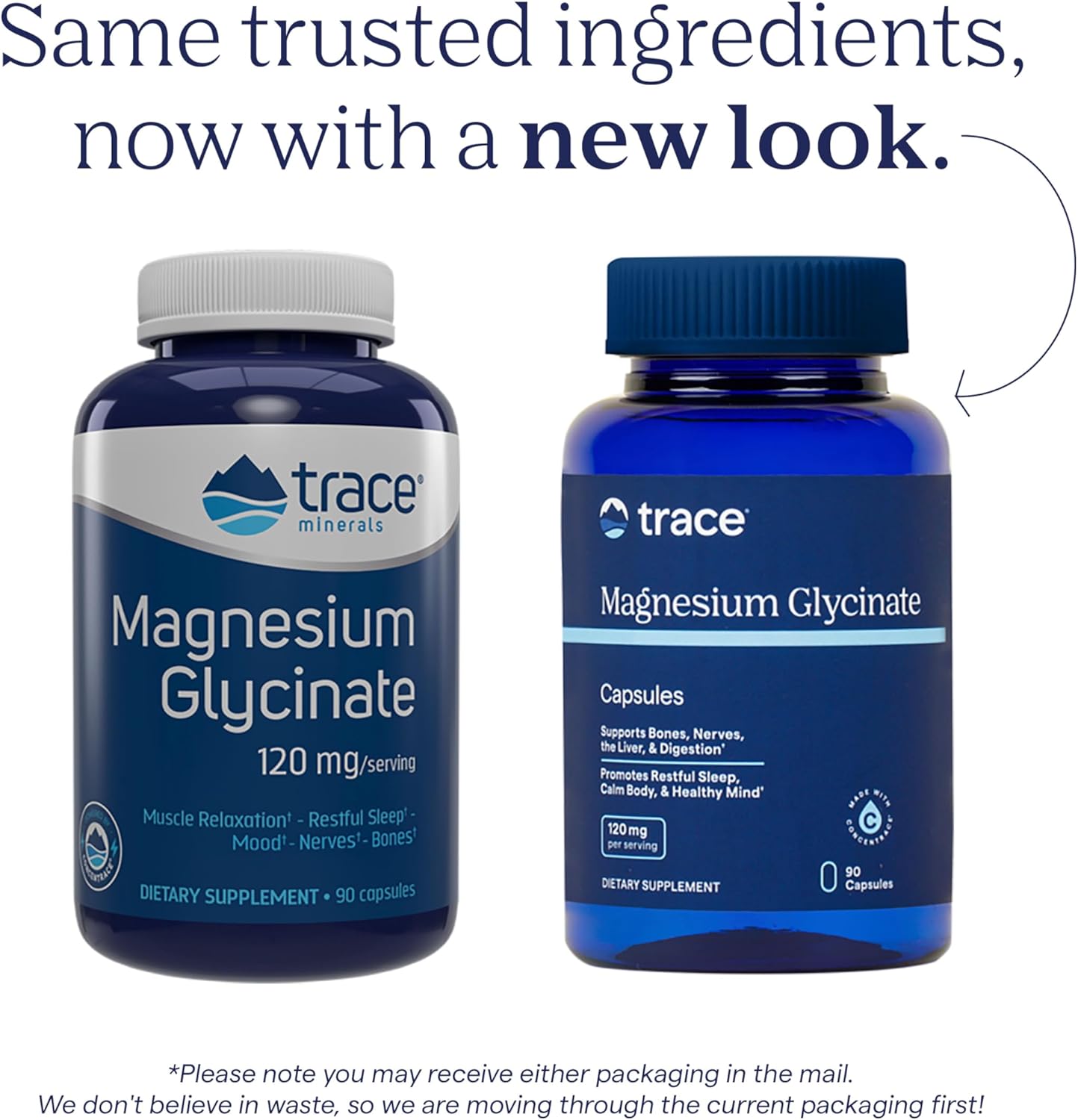 120mg Trace Minerals Magnesium Glycinate Capsules - Supports Bone Strength, Muscle Function, Healthy Sleep & Nerve Health - 90 Servings