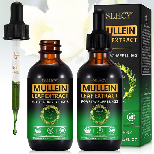 120ML Natural Mullein Leaf Extract Drops for Lung Health and Immune Support