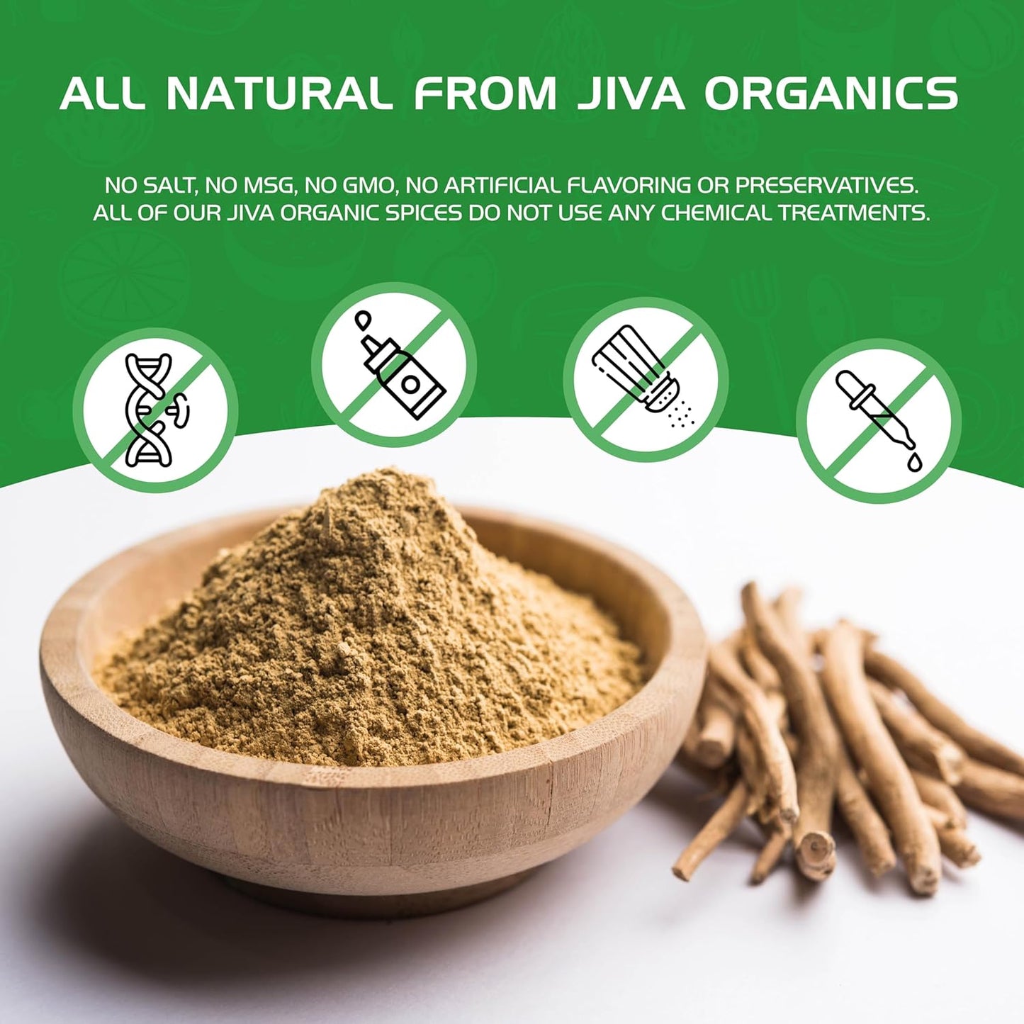 1.25lb Jiva Organics Ashwagandha Root Powder - Raw, Pure, Non-GMO, Lab Tested (20oz)