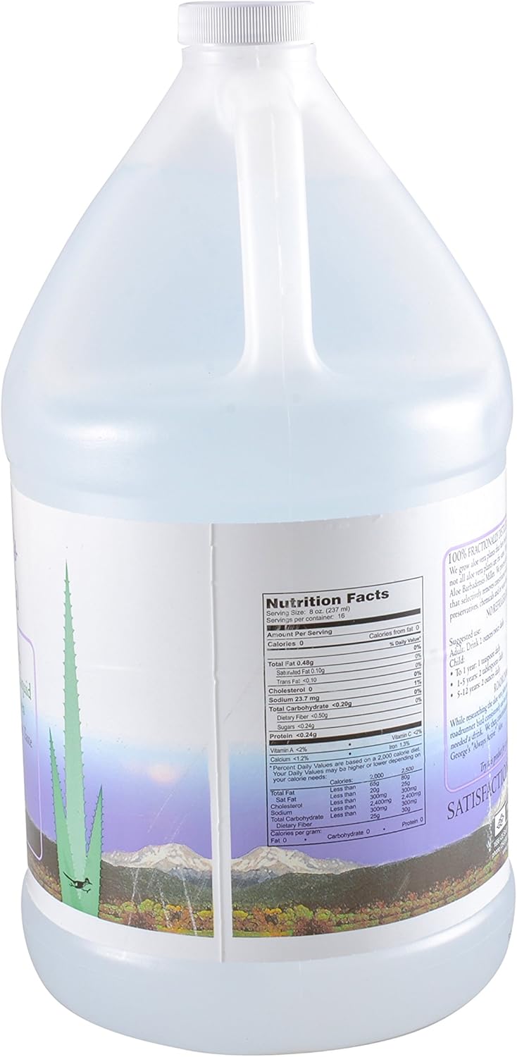 128 oz George's Aloe Vera Liquid Supplement - Pure and Natural Formula for Digestive Health