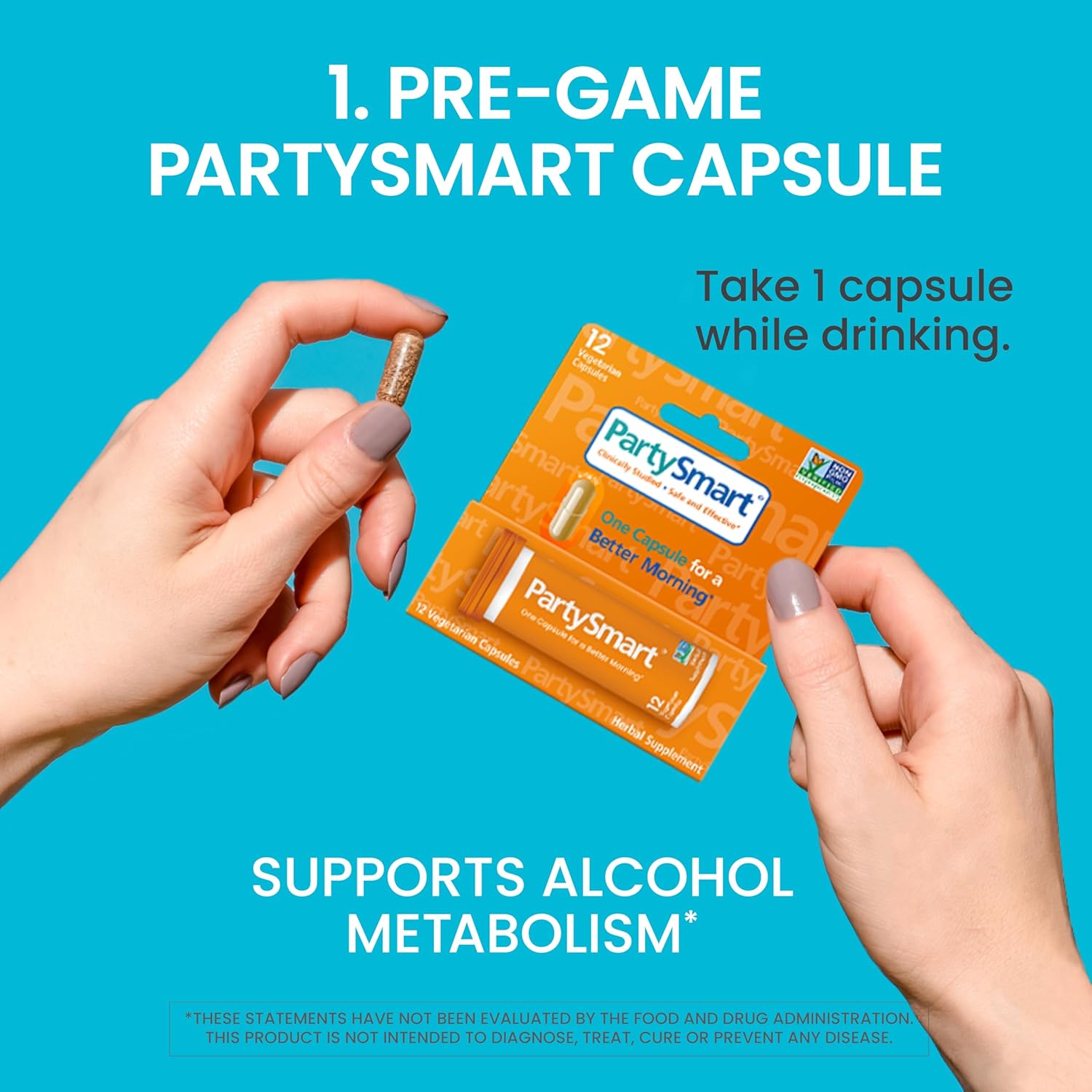 12ct Himalaya PartySmart Capsules & Electrolytes Bundle - Double Support for Night Out & Next Morning Hydration, Orange Flavor