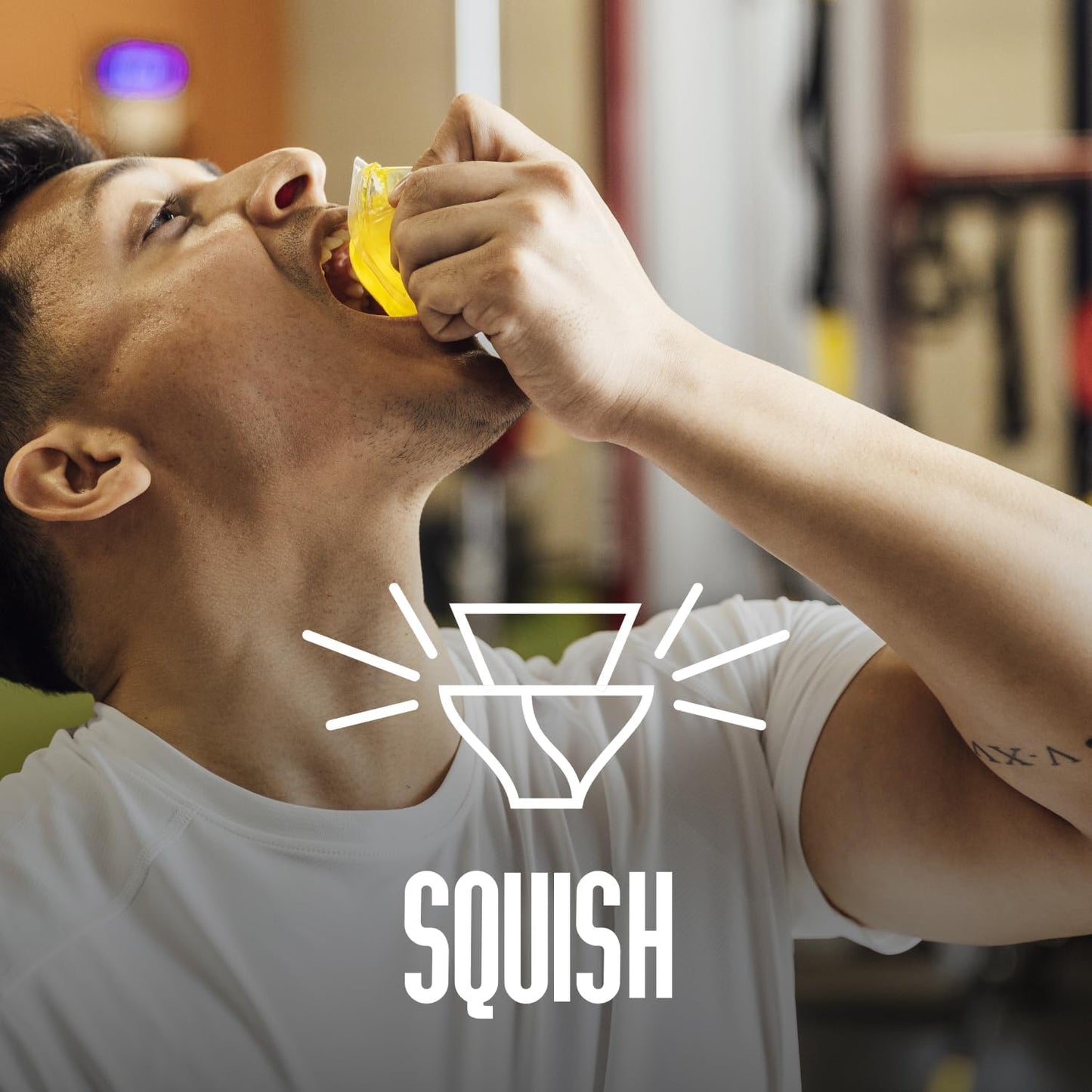 12ct Jar of Squish Pre Workout Energy Shots with Beta-Alanine, Citrulline, Caffeine, L-Theanine, Alpha-GPC for Enhanced Workouts in Blue Repsberry, Pineapple Press, PR Punch Flavors