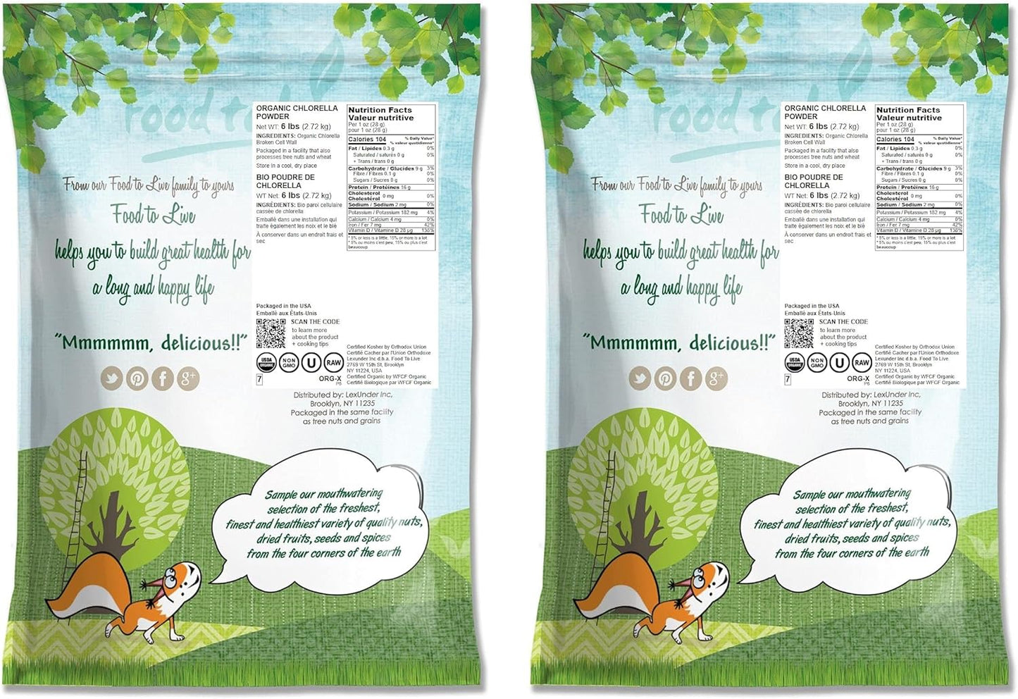 12lb Organic Chlorella Powder - Non-GMO, Kosher, Raw Green Algae, Vegan Superfood - Pure Green Protein, Rich in Vitamins - Ideal for Drinks, Broken Cell Wall - Bulk Size