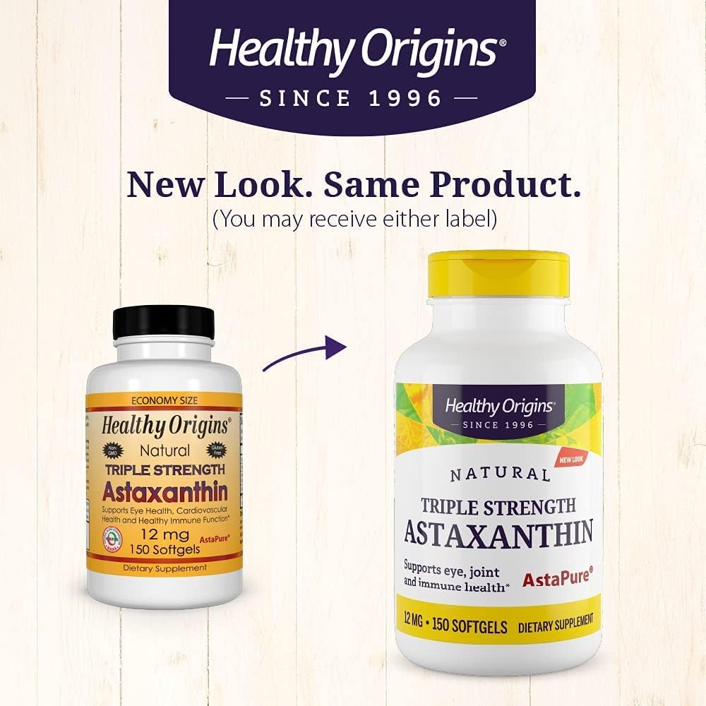 12mg Astaxanthin Complex - Supports Heart, Immune, & Joint Health - Gluten-Free - 150 Softgels