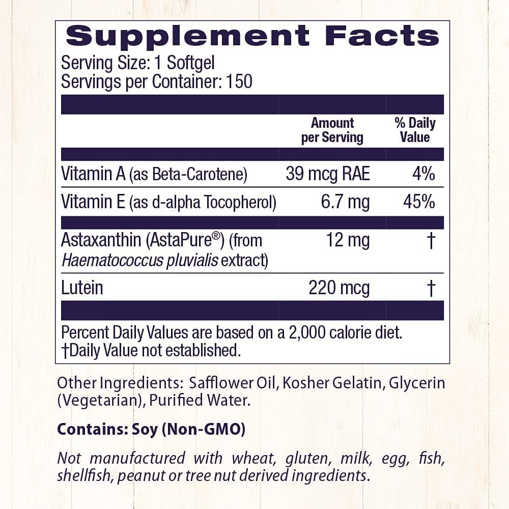 12mg Astaxanthin Complex - Supports Heart, Immune, & Joint Health - Gluten-Free - 150 Softgels