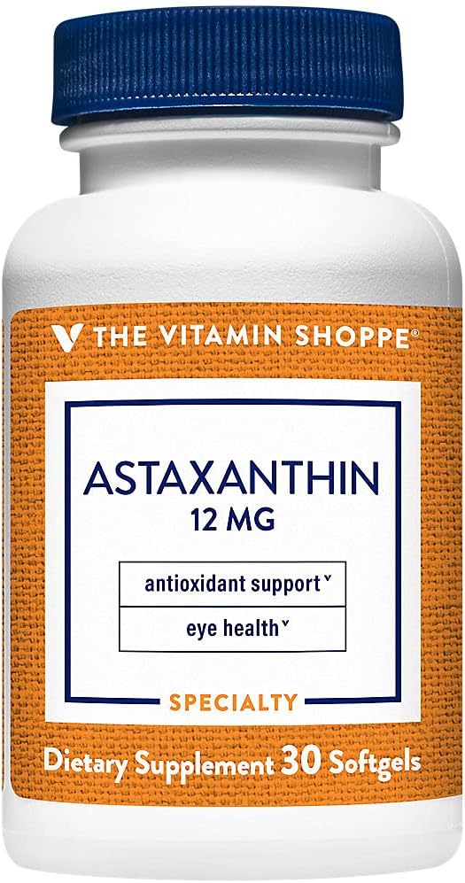 12mg Astaxanthin Softgels from The Vitamin Shoppe - Solasta Branded Ingredient (30 Count)