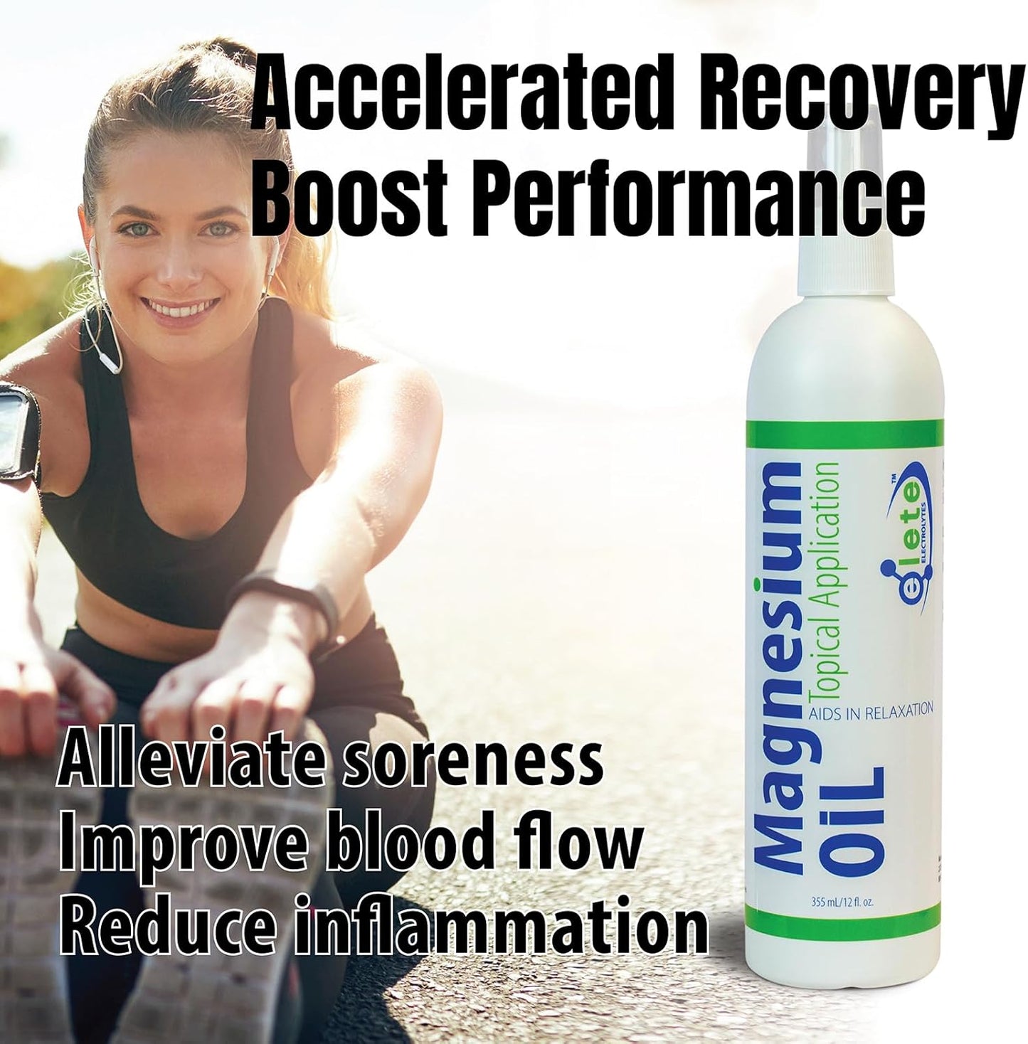12oz Elete Citrilyte Add-in Pure Magnesium Oil Spray for Muscle Cramps & Soreness