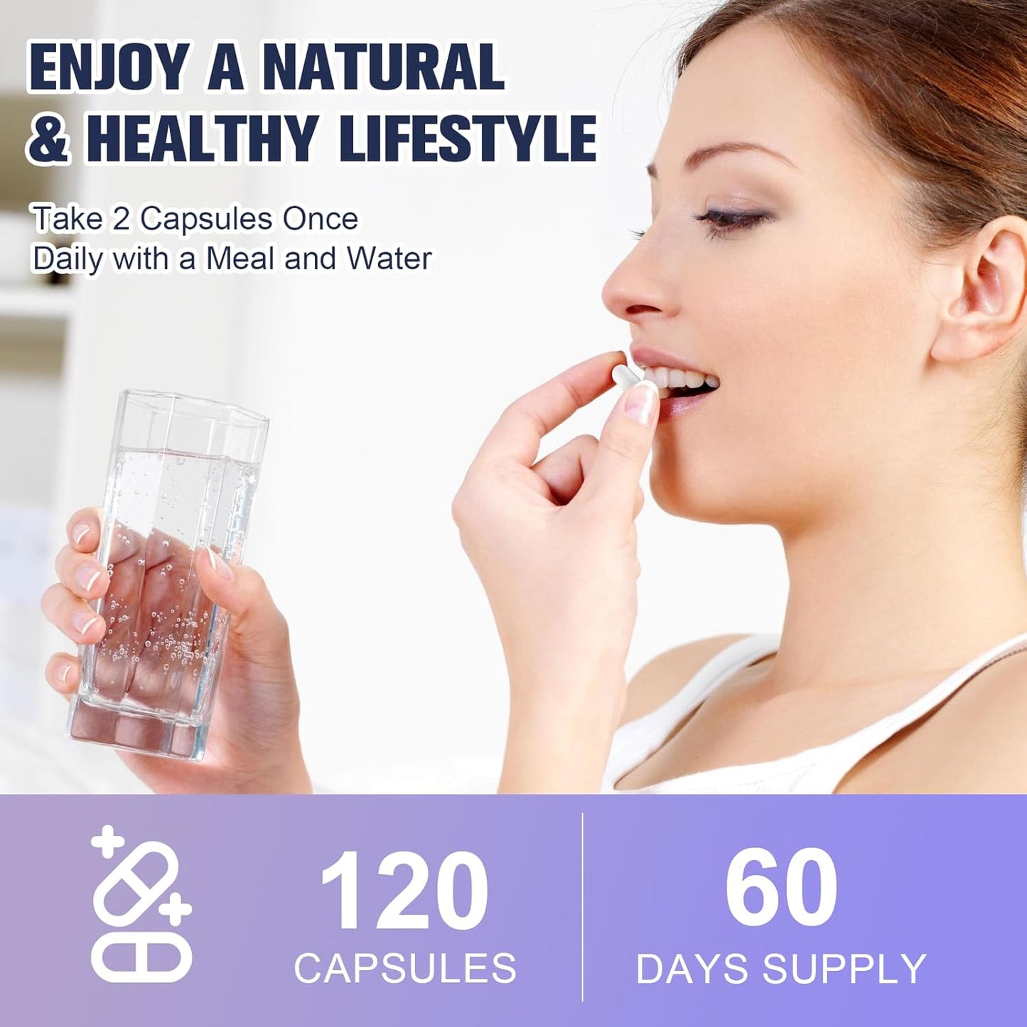 13-in-1 GLP-1 Natural Support Supplement with Akkermansia Probiotic, Berberine HCI, Garcinia Cambogia, Apple Cider Vinegar, Green Tea Extract - 120 Capsules
