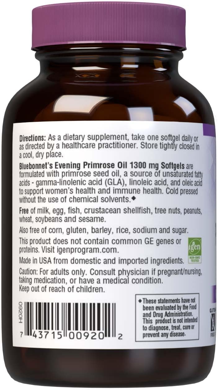 1300 mg Evening Primrose Oil Softgels - 30 Count by BlueBonnet