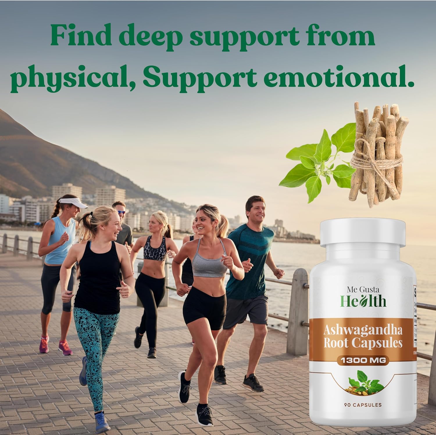 1300mg Ashwagandha Root Powder Capsules for Metabolism, Immune & Mood Support - 90 Capsules