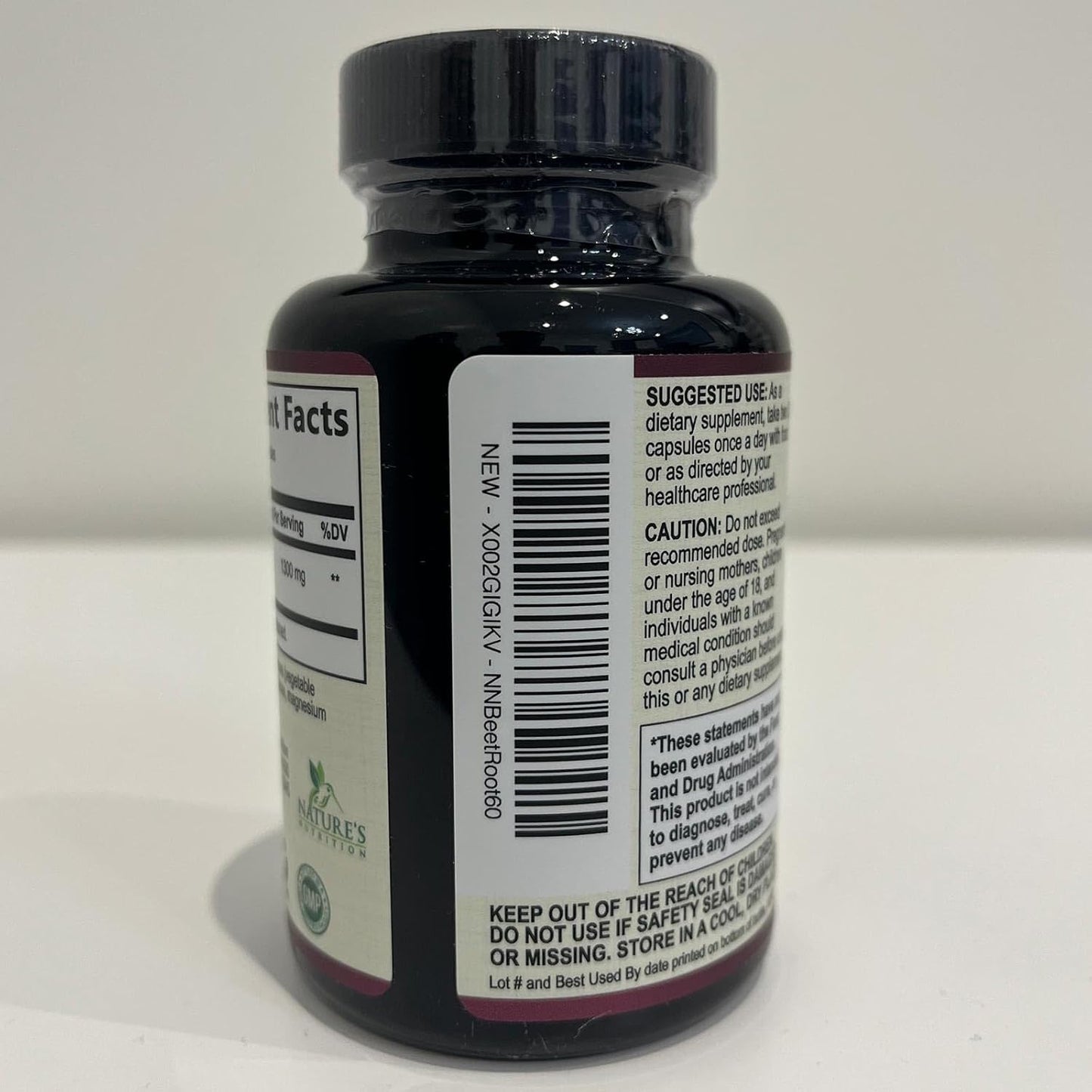 1300mg Beetroot Supplement for Nitric Oxide & Energy Support - Vegan Heart Health Pills - 60 Capsules