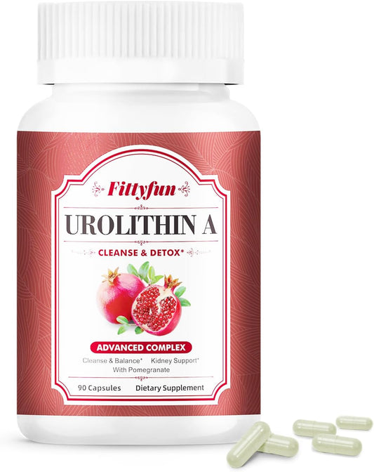 1300mg Urolithin A Supplement - 90 Capsules for 45 Days Supply by Fittyfun