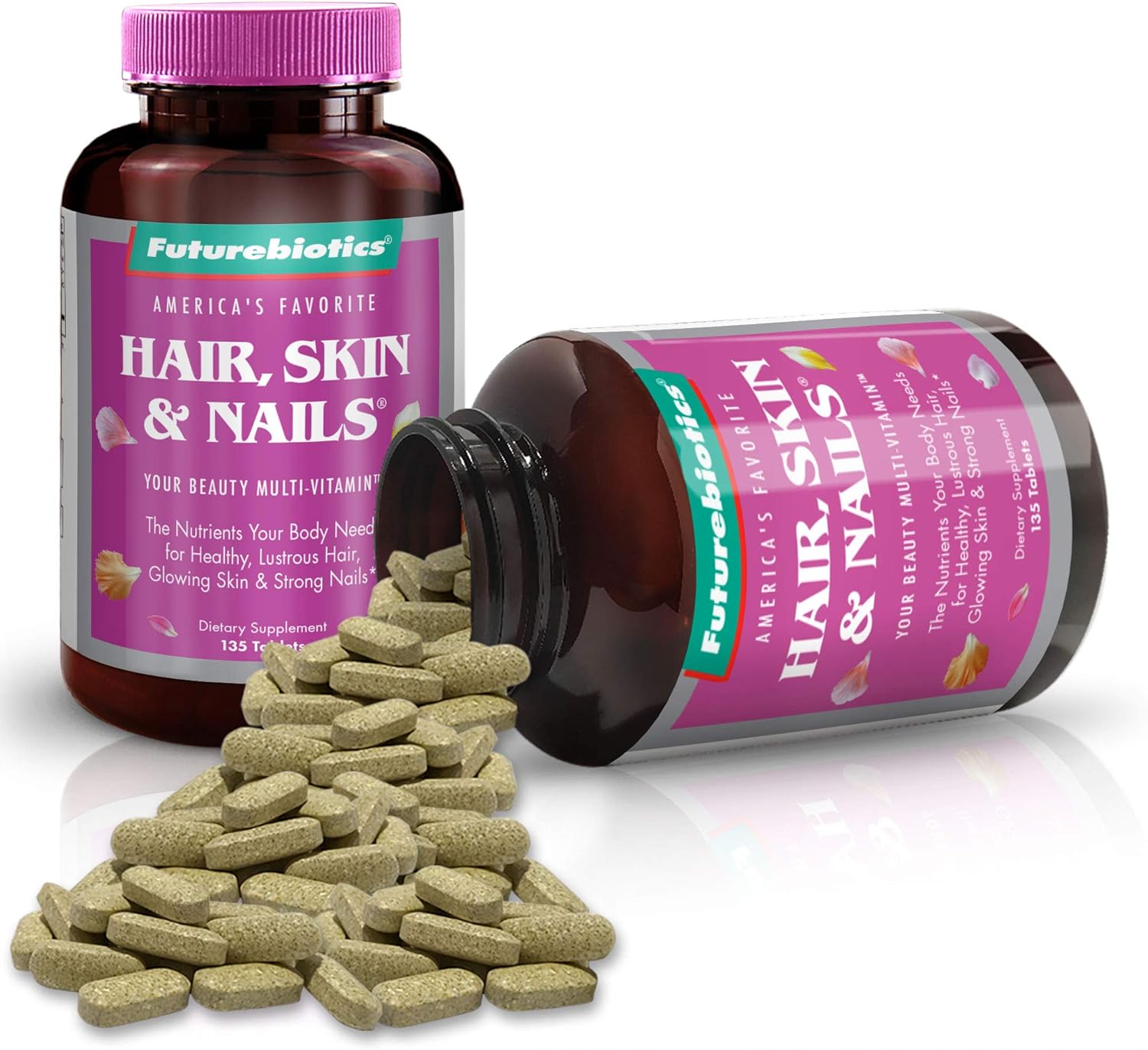 135 Tablets Futurebiotics Hair Skin Nails Beauty Multivitamin Supplement