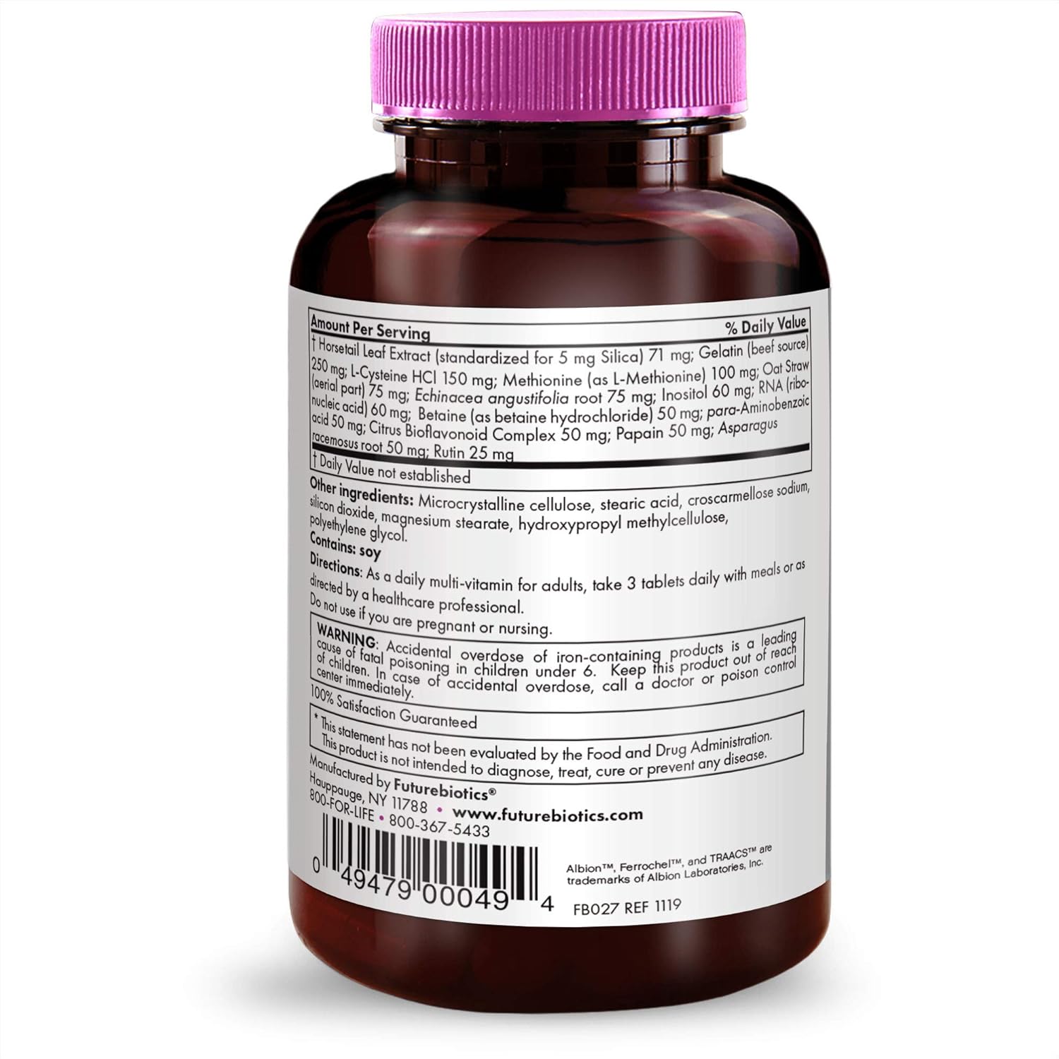 135 Tablets Futurebiotics Hair Skin Nails Beauty Multivitamin Supplement