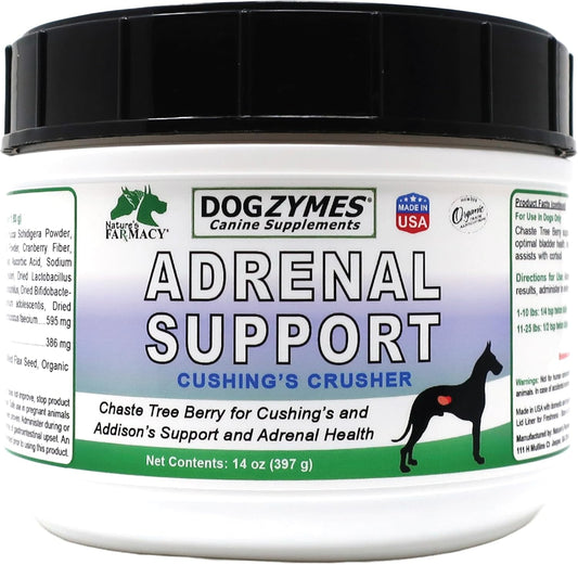 14 Ounce Dogzymes Adrenal Support Supplement for Dogs - Promotes Healthy Adrenal Function and Energy Levels