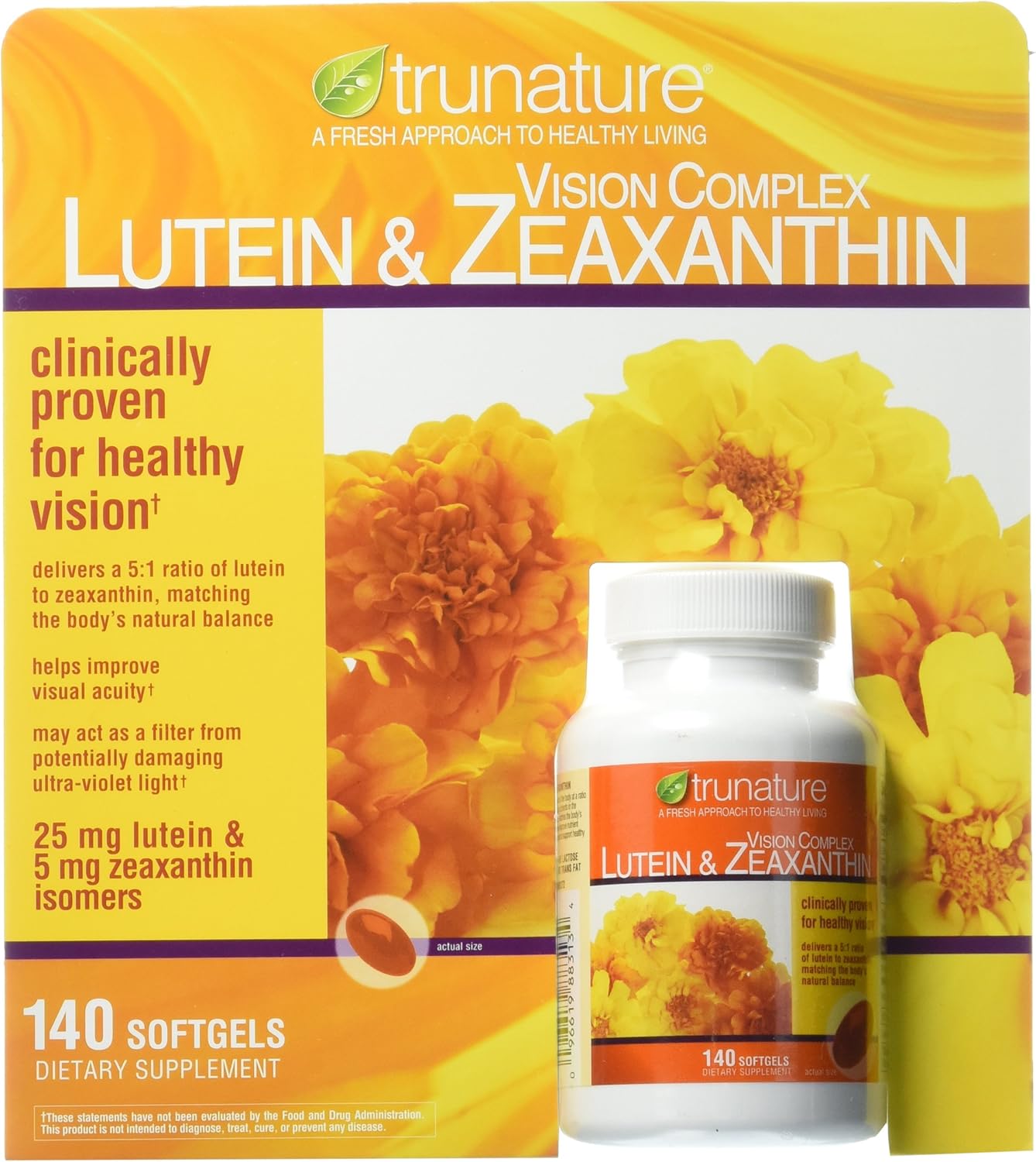 140 Count TruNature Vision Softgels with Lutein and Zeaxanthin Complex Supplement